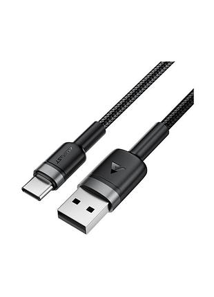 Дата кабель usb 2.0 am to usb-c 1.2m 60w black acefast (6974316285144)