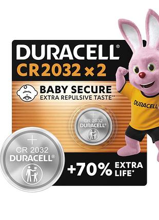 Батарейка cr 2032 специальная литиевая типа таблетка 2032 3v, 2 шт в упаковке duracell (5007659)