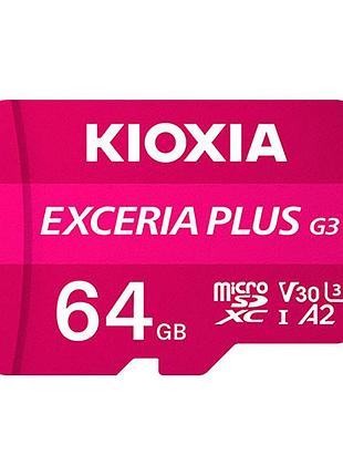 Карта пам'яті kioxia 64gb microsdxc class 10 uhs-i u3 v30 a2 exceria plus g3 (lmpl3m064gg2)