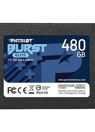 Накопичувач ssd 2.5" 480gb burst elite patriot (pbe480gs25ssdr)