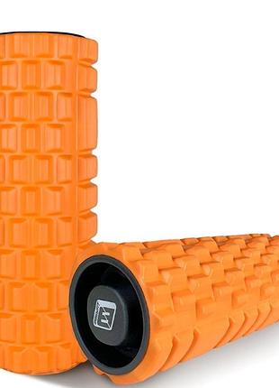 Масажний ролик easyfit ef-2020a-or, eva-піна, помаранчевий, 33×14 см - для йоги, фітнесу, реабілітації