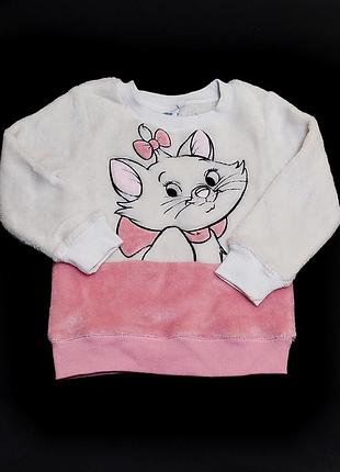 Плюшевый флисовый свитшот disney marie 92-98р 8424