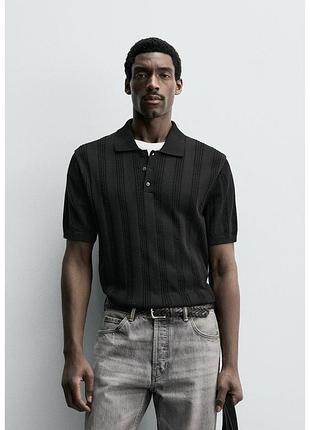 Фактурна трикотажна поло zara