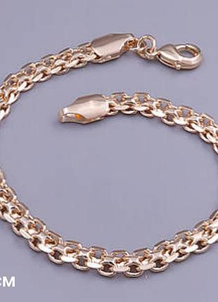Браслет бісмарк медзолото xuping jewelry 18k. 22 см / 0,5 см.