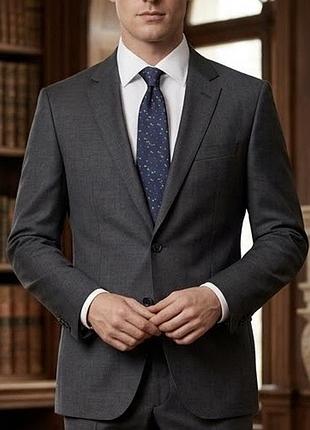 Мужской шелковый галстук hugo boss made in italy (микропринт)