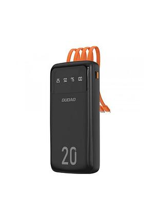 Батарея універсальна dudao k6pro+ 20000mah 10w with usb-c/lightning/microusb/usb-a cables (6977196682393)