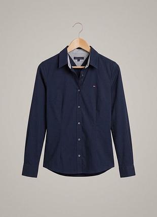 Жіноча сорочка tommy hilfiger темно-синя, класична, р. s/m