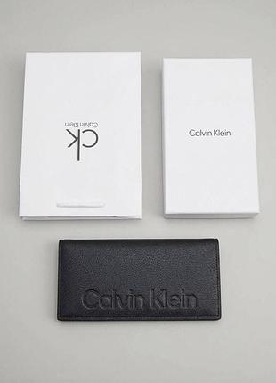 Портмоне calvin klein, чоловічий шкіряний гаманець, гаманець на подарунок, чоловічий клатч, портмоне з натуральної шкіри