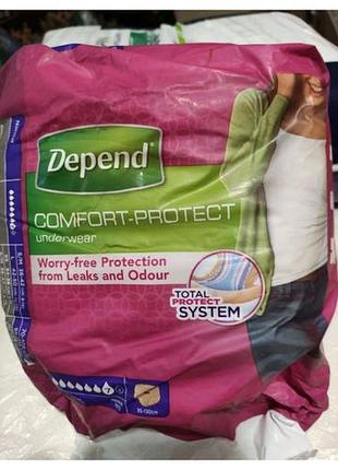 Depend comfort-protect для жінок у розмірі l з європи підгузки трусики післяпологові, подгузники трусики послеродовые