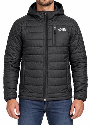Чоловічий мікропуховик the north face з капюшоном, чорна