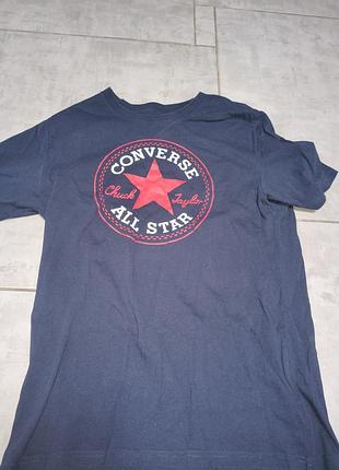 Футболка чоловіча converse синя з принтом