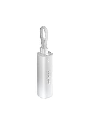 Батарея універсальна vention 5000mah 20w pd, usb-c in/out, lightning in/out, with cable, gradient gray (fhwm0)