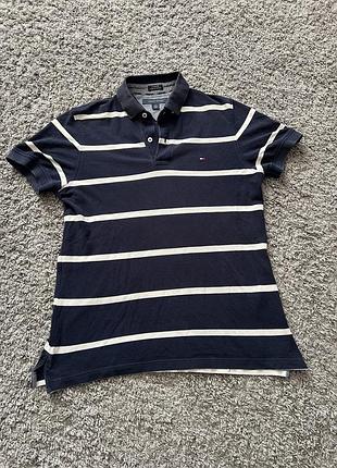 🔥 поло tommy hilfiger у смужку (custom fit, розмір s) 👕