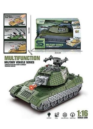 Танк js 206 автоматична вібрація дула, масштаб 1:16, підсвічування, інерція, на батарейках, рухома башта з тріскачкою, в коробці