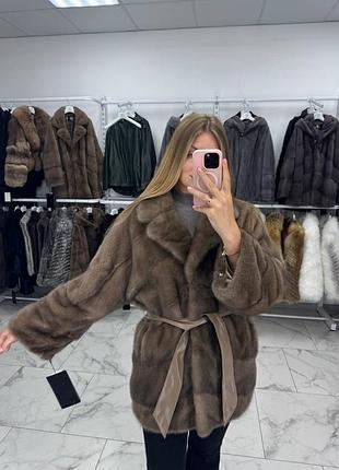 Норковая шуба 80 см длина, с поясом, без капюшона