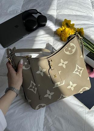 Сумка carryall pm bicolor monogram empreinte leather beige