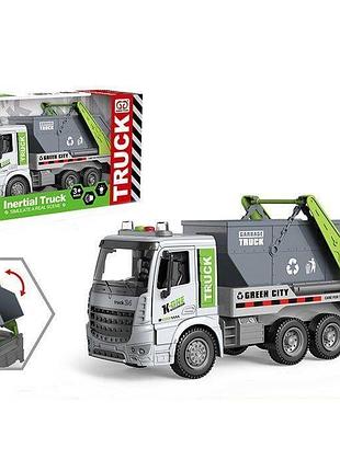 Сміттєвоз, довжина 27 см, підсвічування, звук, інерція, двері відчиняються, гумові шини, відкидний кузов, в коробці