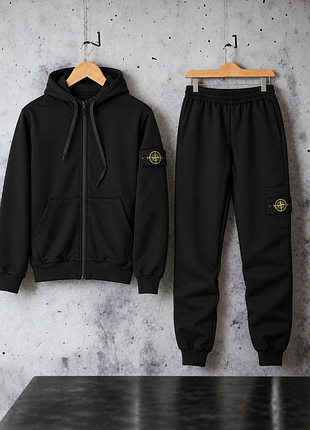 Мужской спортивный костюм stone island черный весна/осень