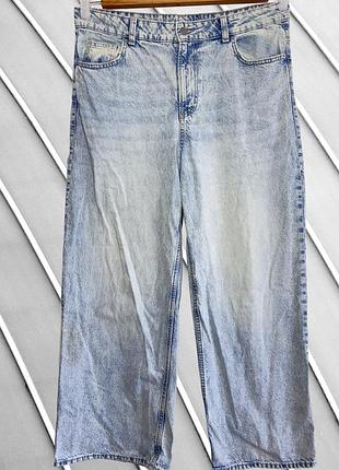 Жіночі блакитні широкі джинси divided h&m 3xl eu46 50 52 54 ейчендем джинси wide leg з високою посадкою divided h&m