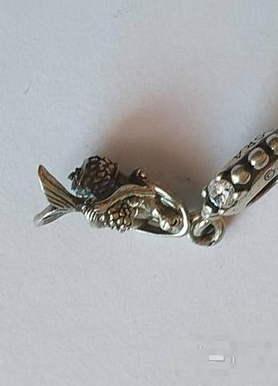 Серебряный шарм-подвеска pandora от disney «сияющая аriэль» luminous ariel dangle charm, артикул 798232cz