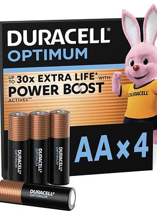 Батарейка duracell optimum aa щелочные 4 шт в упаковке (5015595)