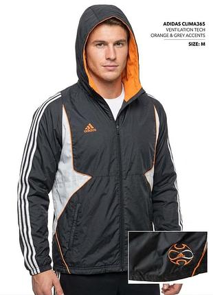 Куртка чоловіча adidas clima365 ventilation tech чорна з помаранчевими та сірими акцентами, розмір m