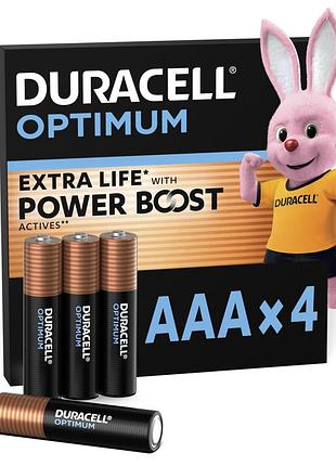 Батарейка duracell optimum aa щелочные 4 шт в упаковке (5015596)
