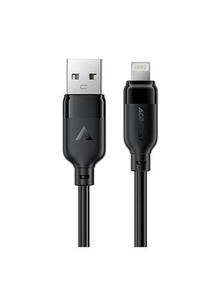 Дата кабель usb 2.0 am to lightning 2.0m 2.4a tpe black acefast (6974316286271)