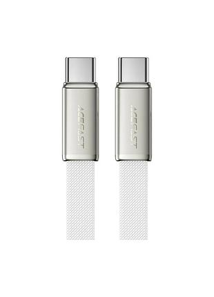 Дата кабель usb-c to usb-c 1.2m 60w 3a nylon white acefast (6974316286257)