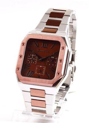 Чоловічий годинник guardo premium 012726-3 корпус рожеве золото комбінований сталевий браслет коричневий циферблат з датою