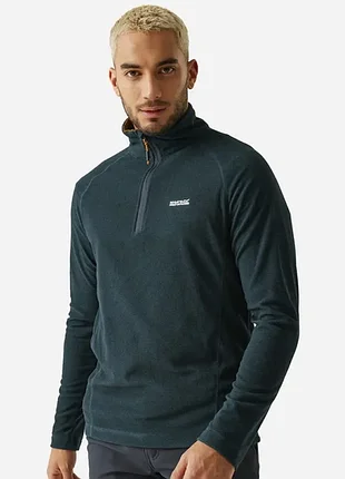 Мужская флисовая кофта regatta montes  3xl / изумрудная флиска 1/4 zip