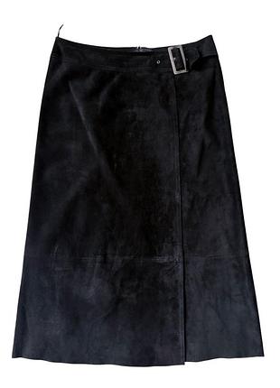 Стильная черная юбка из натуральной замши arma womens wear размер 40 / l