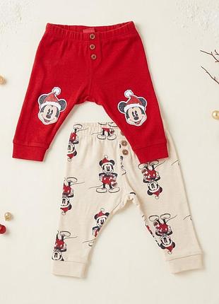 Дитячі новорічні штани для немовляти disney «міккі маус» комплект 2 шт. (0-3 міс0 pepco