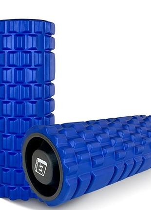 Массажный ролик easyfit ef-2020a-bl, eva-пена, синий, 33×14 см - для йоги, фитнеса, реабилитации