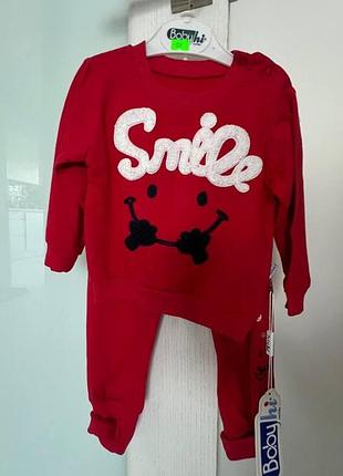 Детский трикотажный костюм-двойка babyhi «smile» красный 12-18 мес (рост 80 см