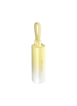 Батарея універсальна vention 5000mah 20w pd, usb-c in/out, lightning in/out, with cable, gradient yellow (fhwy0)
