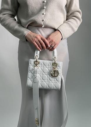 Сумка small lady my abc диор bag white 5