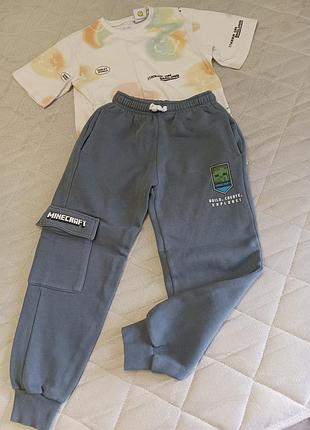 Спортивний костюм zara для хлопчика, сірий/білий, 124р, бавовна