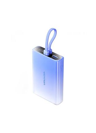 Батарея універсальна vention 10000mah 22,5w pd, usb-a, usb-c in/out, lightning in/out, led display, blue (fhzl0)