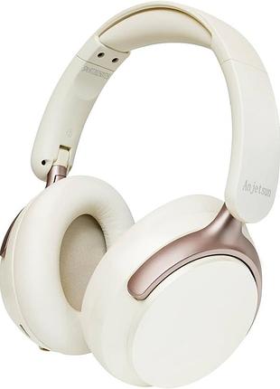 Беспроводные наушники anjetsun pro max2 bluetooth 5.4 из anc — накладные, 800 мач, кремовые