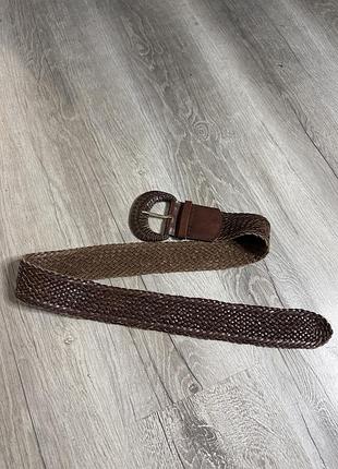 Плетений шкіряний пояс ремінь zara
