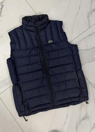 Чоловіча жилетка lacoste пухова, темно-синя, l