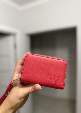 Гаманець жіночий calvin klein червоний маленький зі змійкою, новий без дефектів оригінал