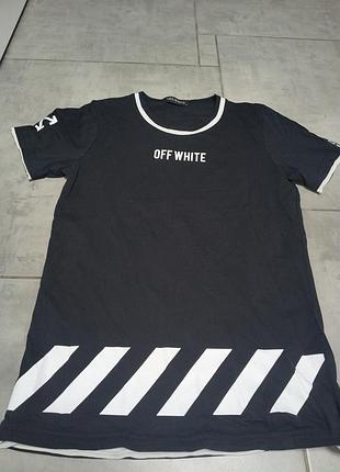 Футболка чоловіча off white чорна, розмір s