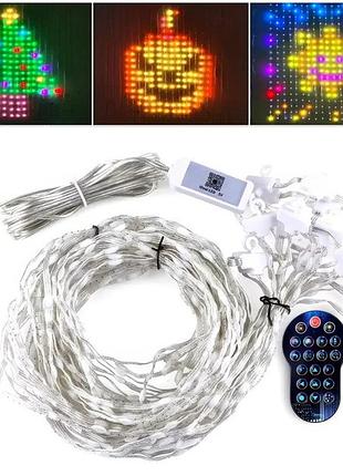 Светодиодная гирлянда-штора sfk 08, 3×2 м, 400 led, управление через приложение и пульт