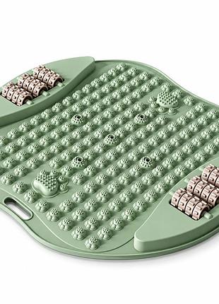 Масажний ортопедичний килимок apx 415, 53×52 см, з роликами для масажу стоп, для розслаблення м'язів та відновлення, зелений