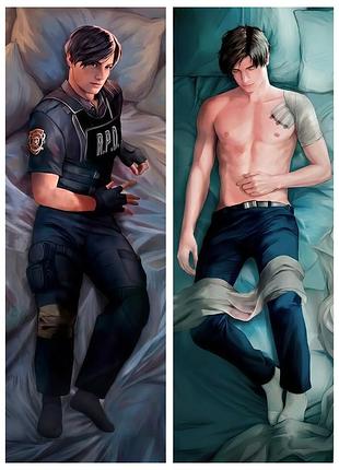 Дакимакура 180х60 см леон кеннеди резидент 4 leon kennedy resident evil 4 подушка с наволочкой