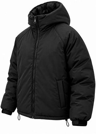Чоловіча чорна тепла куртка пуховик without mountain 27 2xl/3xl