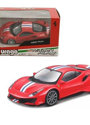 Модель bburago ferrari 488 pista 1:43 race + play