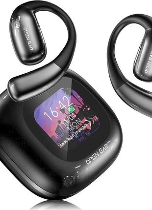 Беспроводные наушники open ear m96 ai translator, с ии и сенсорным lcd экраном: приложение перевод в реальном времени 135 языков